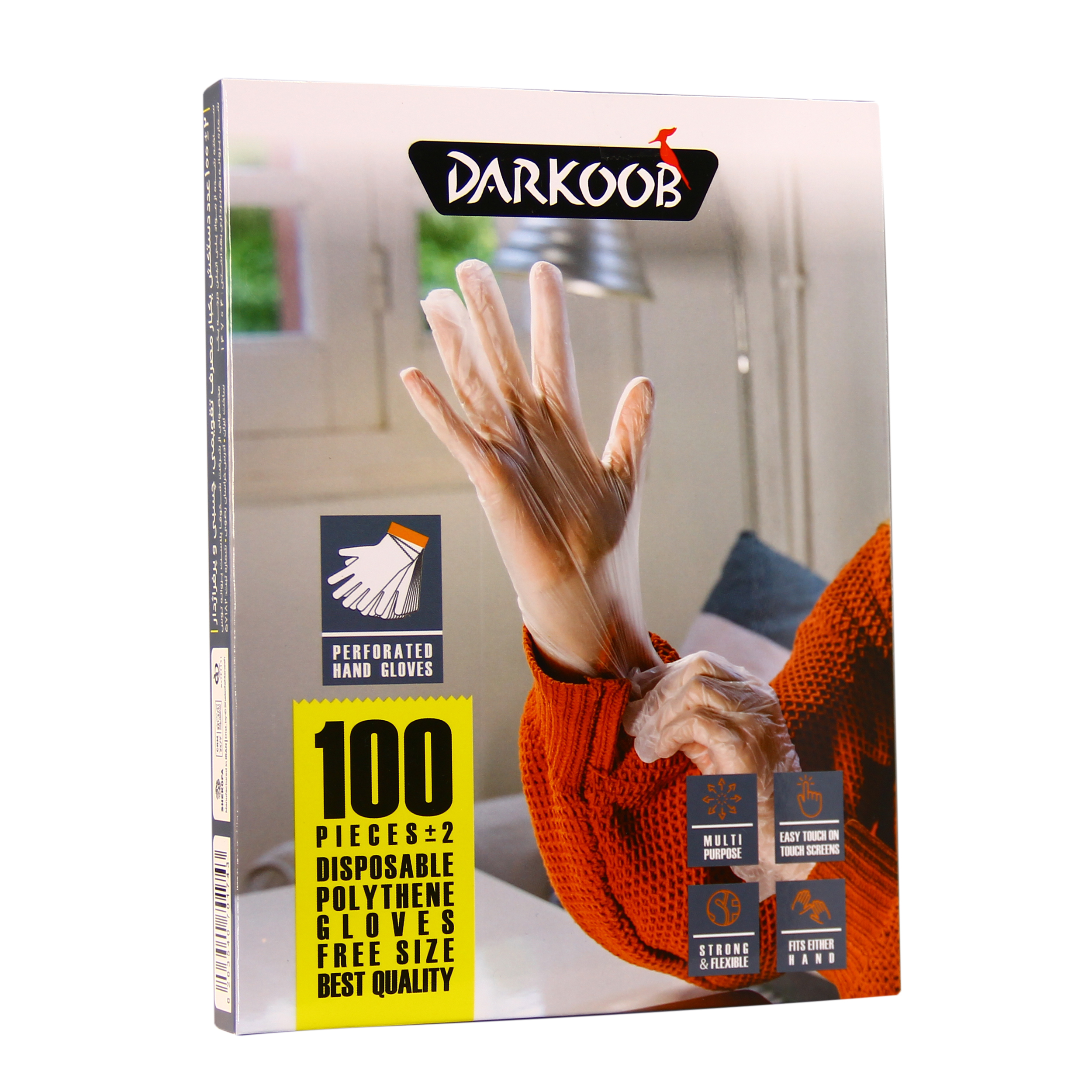 دستکش یکبار مصرف دارکوب مدل 91 بسته 100 عددی