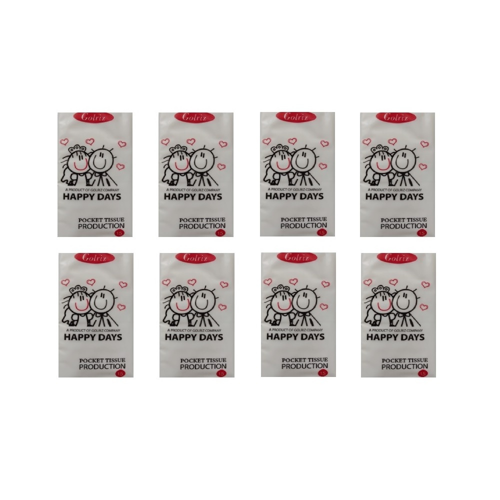 دستمال کاغذی جیبی 15 برگ گلریز مدل soft بسته 8 عددی